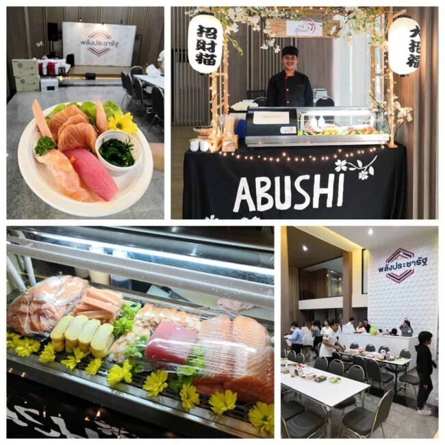 รับจัดเลี้ยงอาหารญี่ปุ่น นอกสถานที่ จัดเลี้ยงซูชิ ซาชิมิ ราเมง ยากิโซบะ เทมปุระ ซุ้มอาหารญี่ปุ่น ซุ้มซูชิงานแต่ง เปิดตัวสินค้า งานเลี้ยงเปิดตัว งานเลี้ยงสังสรรค์ งานเลี้ยงบริษัท เบนโตะ อาหารกล่อง อาหารญี่ปุ่น