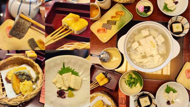 Okabeya เมนูเต้าหู้ เต้าหู้ ฮาลาล คิโยมิสึ เมืองเกียวโต