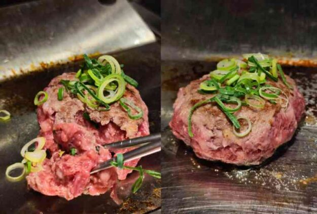 แฮมเบิร์กวากิวฮาลาล Black Wagyu ราคาหลักร้อย