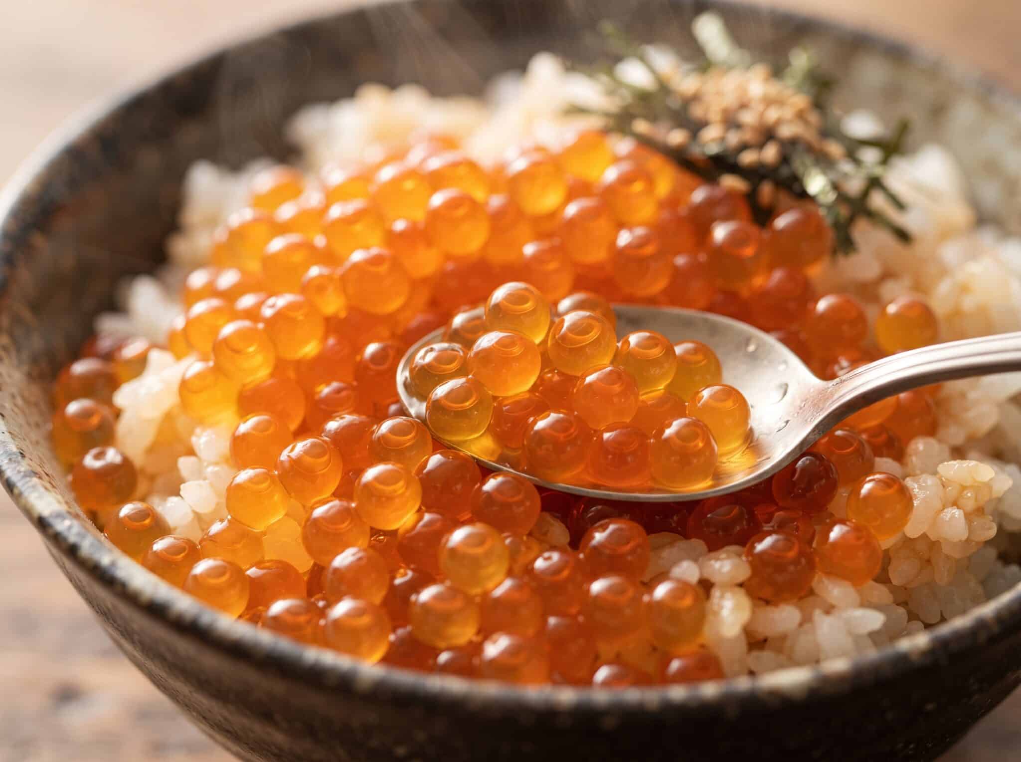 ไข่กุ้งอิคุระเม็ดใสเยิ้ม โปะดงบุริ